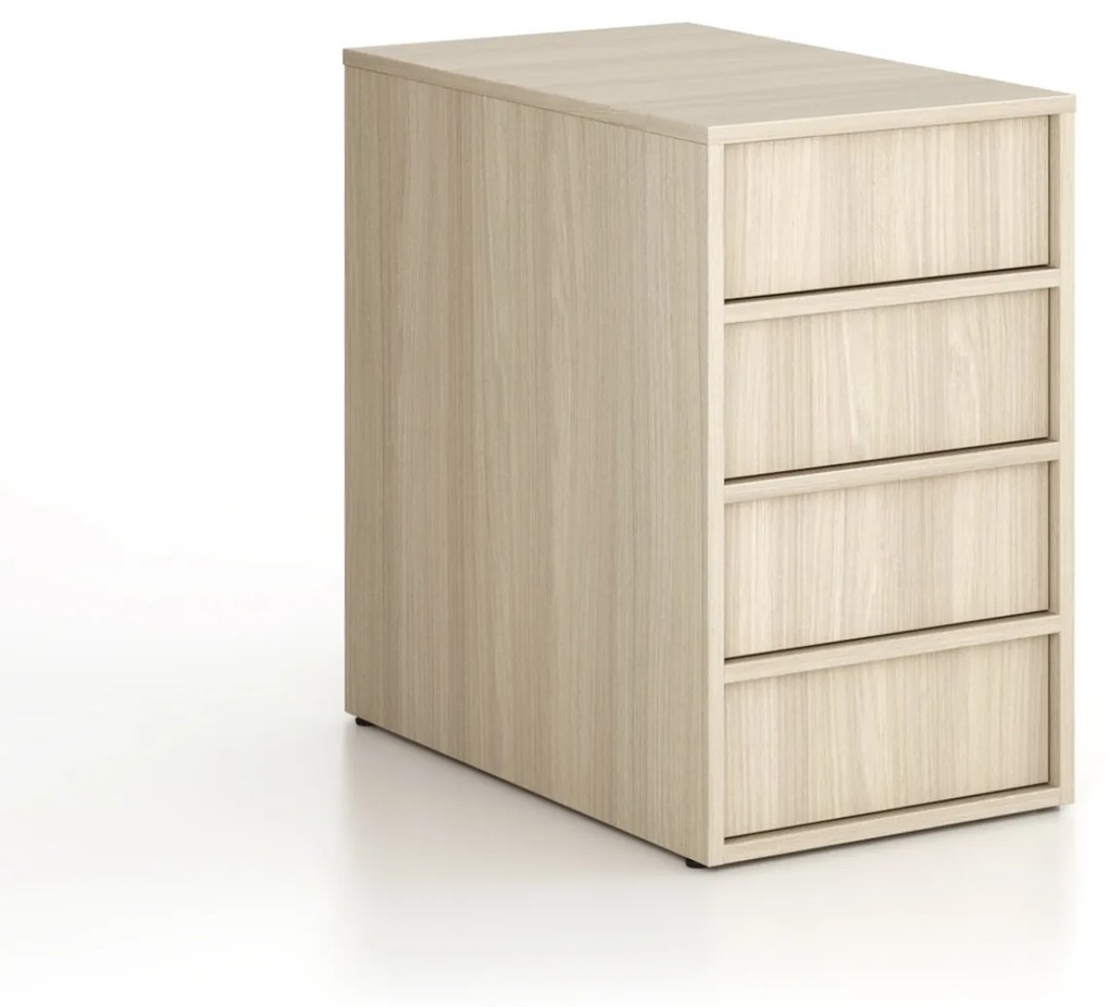 Kontener biurowy FRAME, 428 x 763 x 721 mm, dąb naturalny