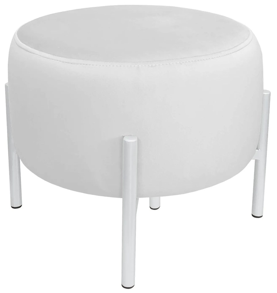 Pufa OLA LOFT ławka podnóżek metal biała MG39