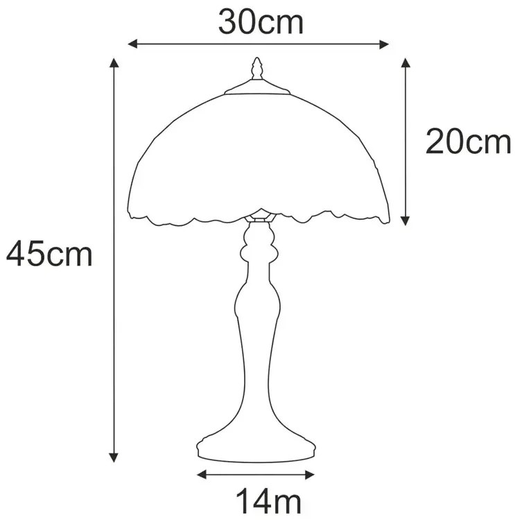 Witrażowa lampa stołowa z motywem kwiatów - 6X A656 E9-G87