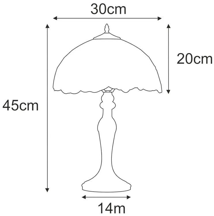 Witrażowa lampa stołowa z motywem kwiatów - A656-Afla