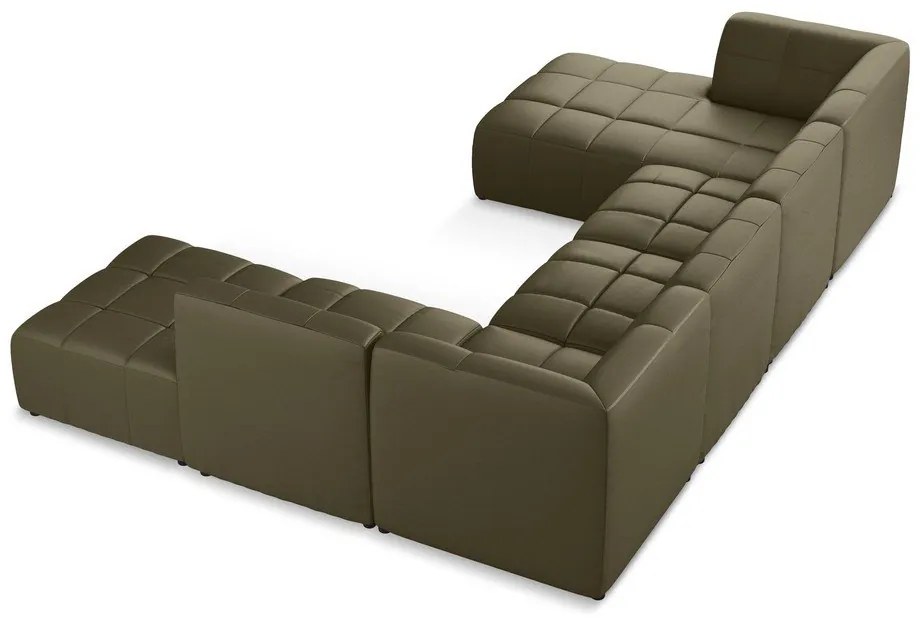 Narożnik z imitacji skóry (w kształcie litery U) w kolorze khaki Aloha – Makamii