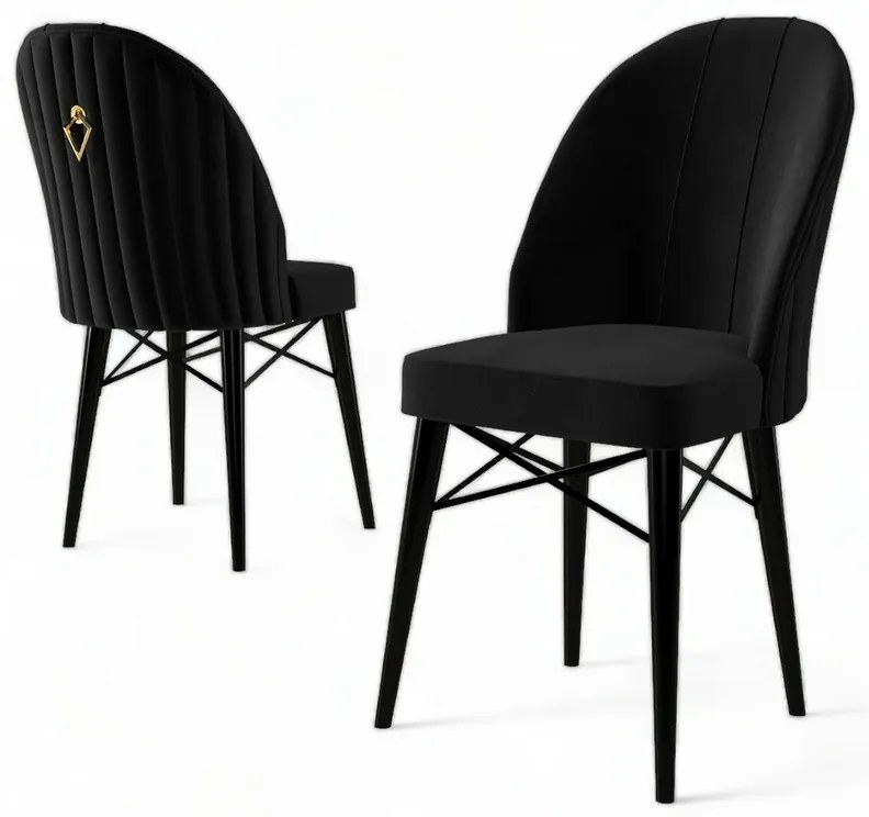 Zestaw krzeseł do jadalni Ritim Black and Black, 6 szt.
