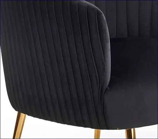 Czarny kubełkowy stylowy fotel muszelka S8-F18