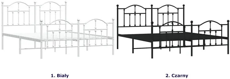Czarne metalowe łóżko małżeńskie 160x200cm W4-E69