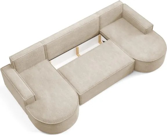 Narożnik MOLLY XL wolnostojący układ U z funkcją spania w tkaninie Abriamo 03 DomoHome