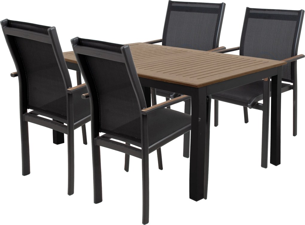 Doppler EXPERT WOOD Plus, prostokątny stół, 4+1