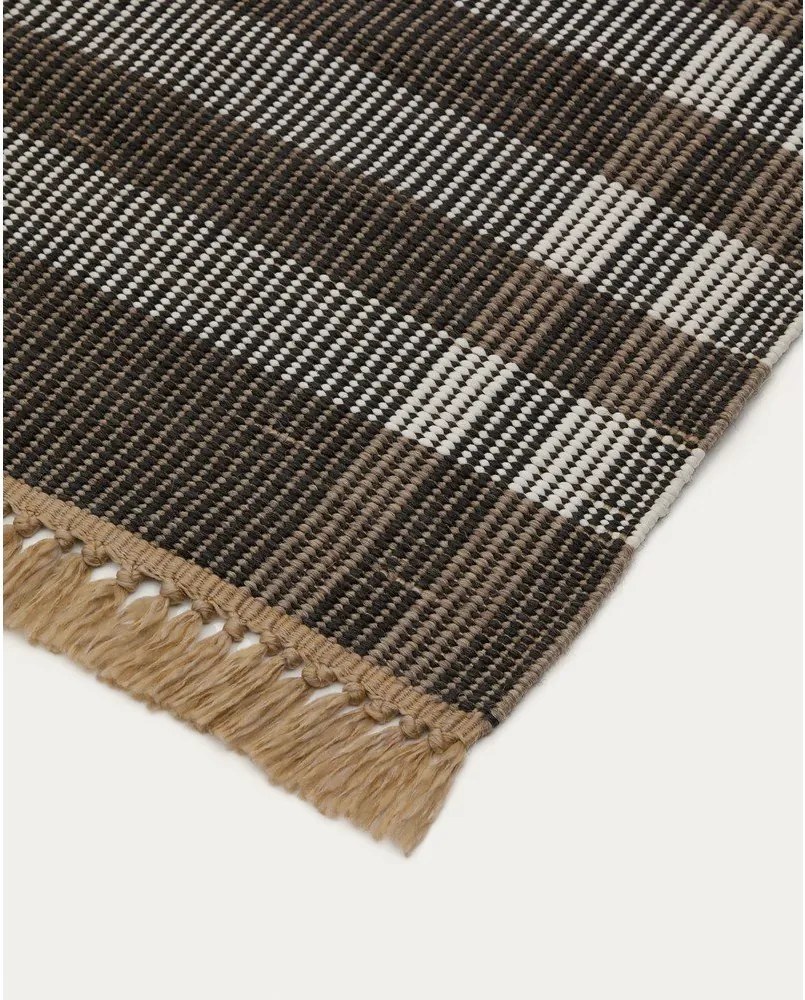 Czarny dywan dwustronny tkany ręcznie 60x90 cm Barani – Kave Home