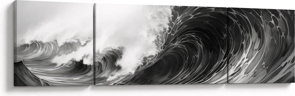 Obraz - Malowanie fal (170x50 cm)