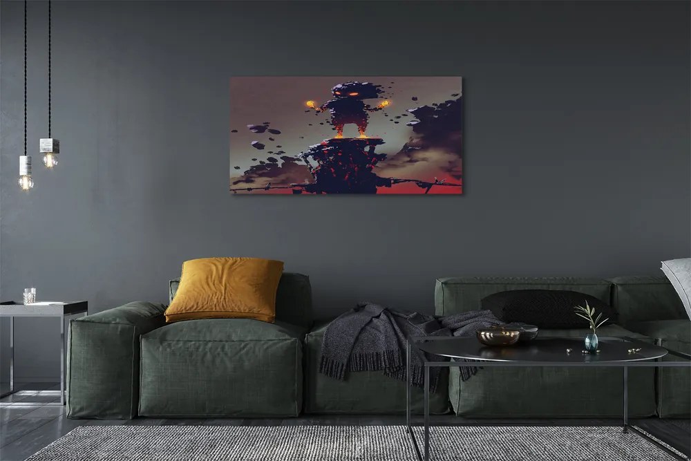 Obraz canvas na ścianę Postać w Dymie i Ogniu