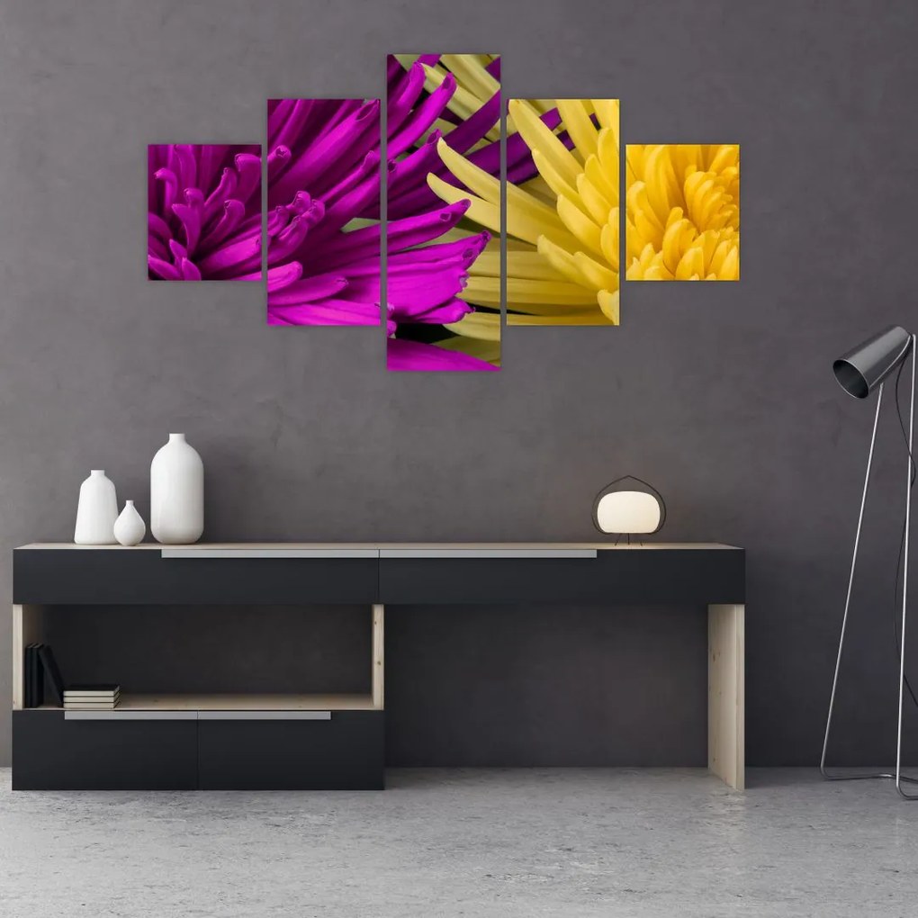 Obraz - szczegóły kwiatów (125x70 cm)