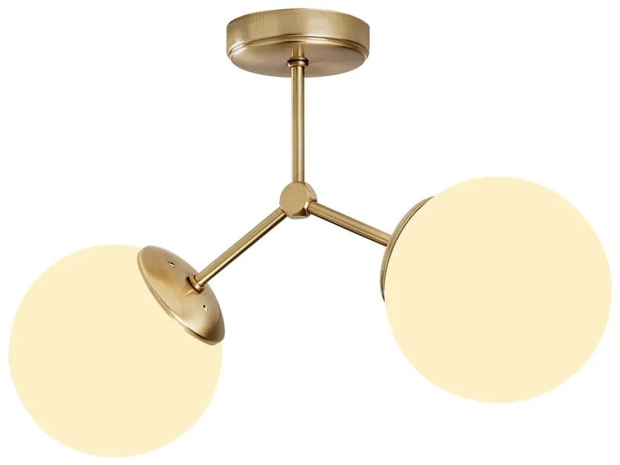 Biała/w kolorze mosiądzu lampa sufitowa ze szklanym kloszem 15x44 cm Damar – Opviq lights