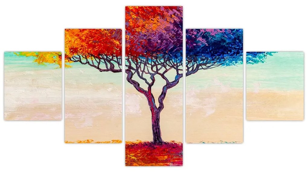 Obraz malowanego drzewa (125x70 cm)