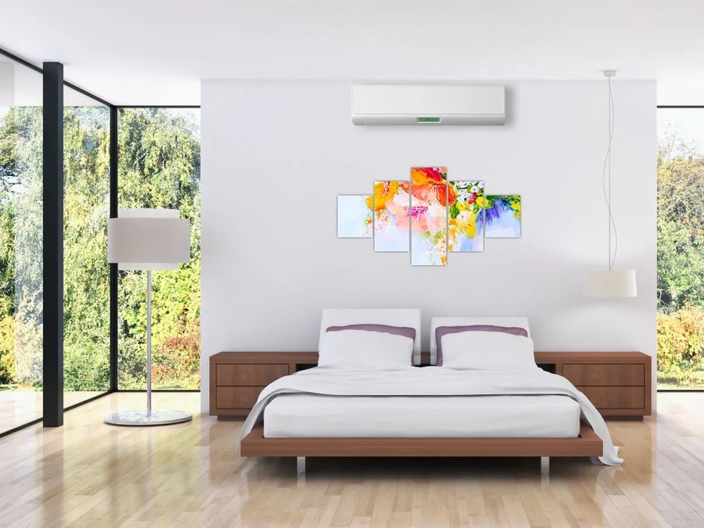 Obraz - Kwiaty, malarstwo (125x70 cm)
