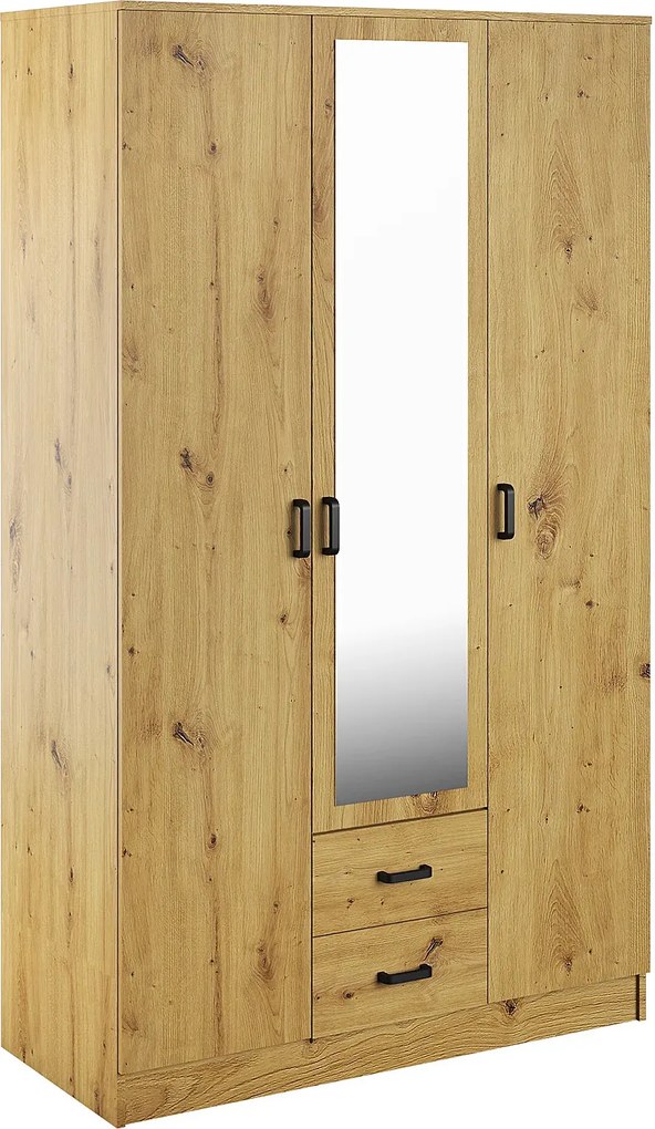 Trzydrzwiowa szafa uchylna z lustrem dąb artisan T9-A05