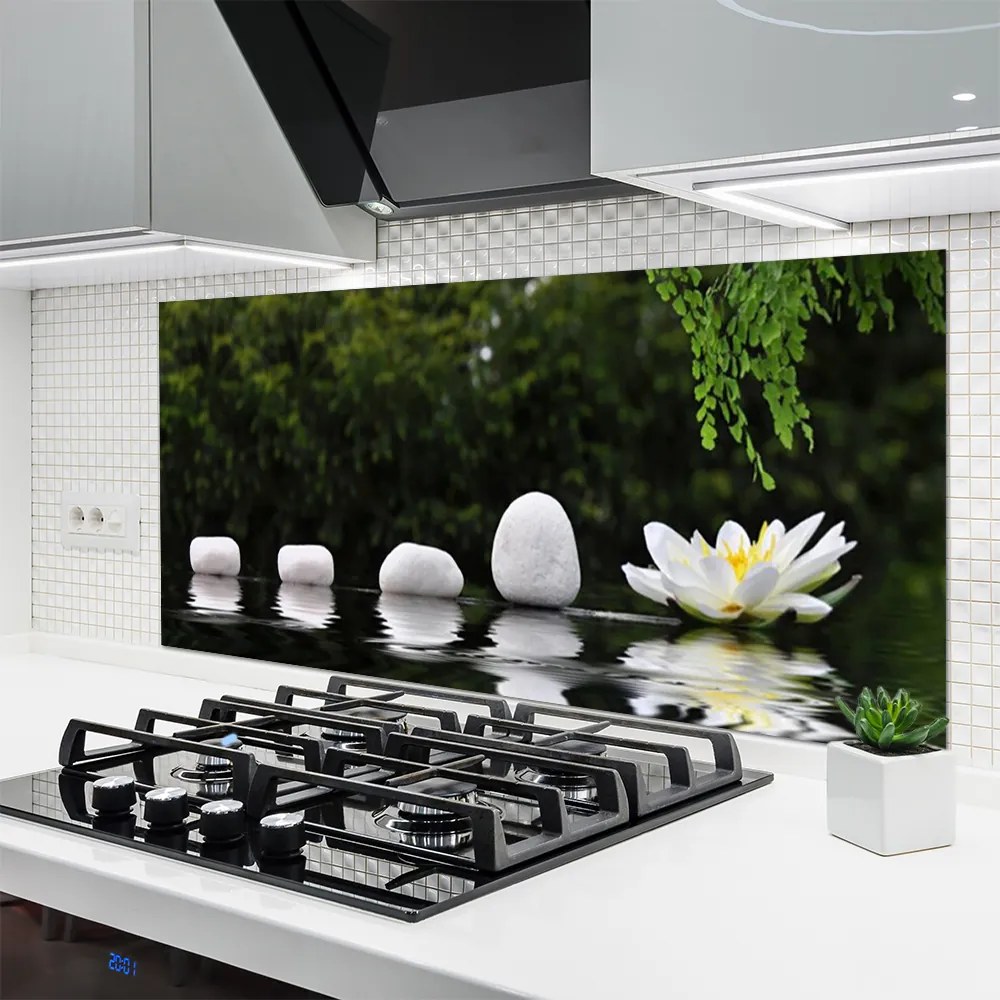 Panel Szklany do Kuchni Lilia Wodna Na Jeziorze