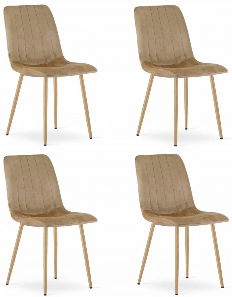 Aksamitne krzesło LAVA, brązowe