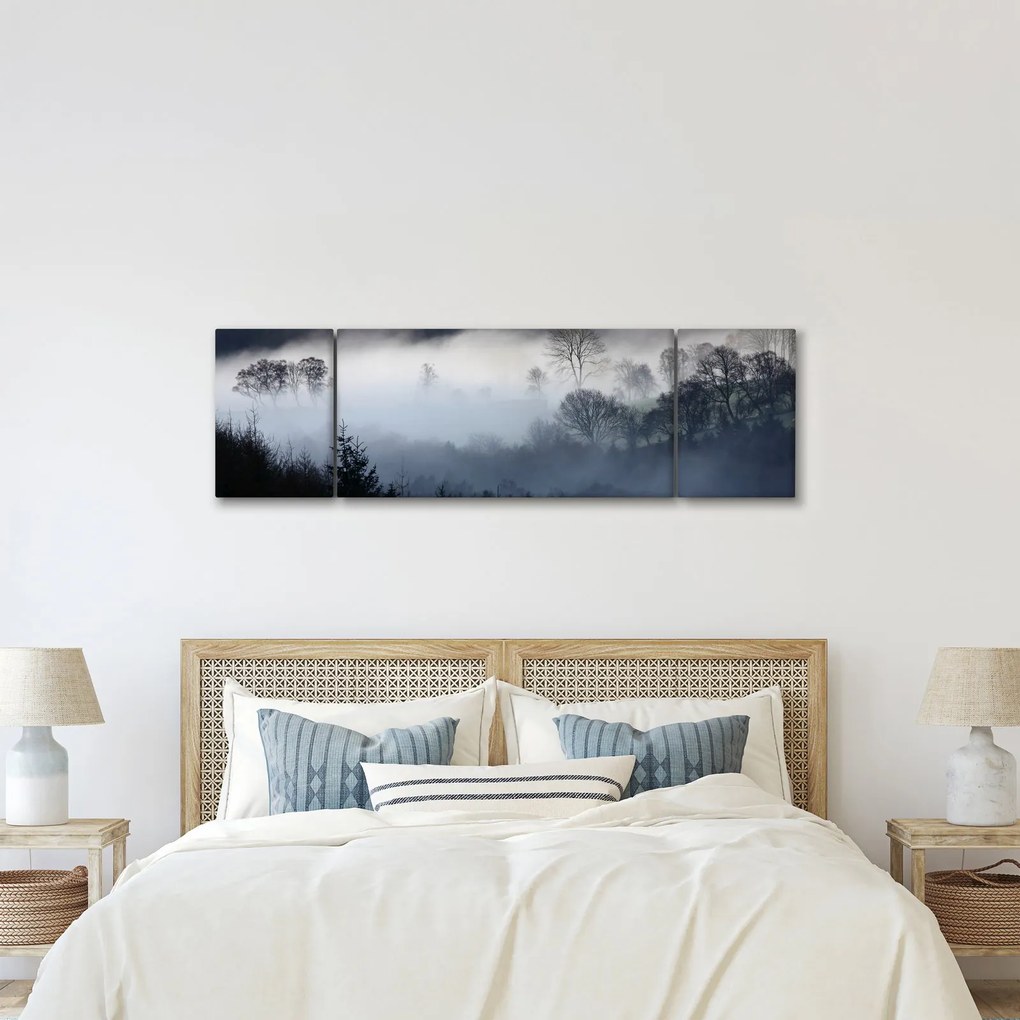 Obraz mgły nad lasem (170x50 cm)