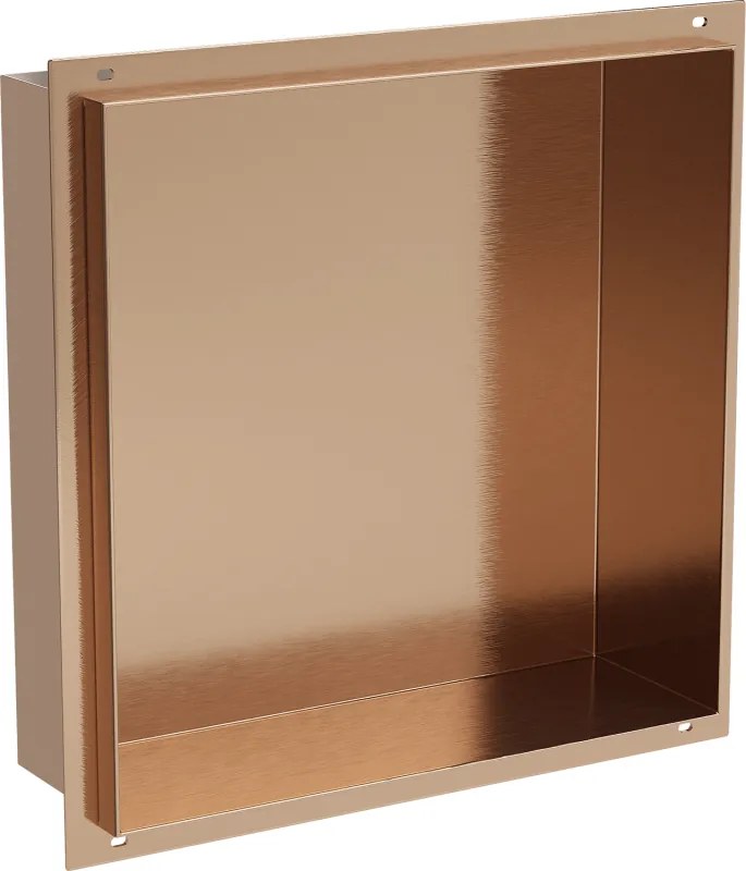 Mexen X-Wall-NR półka wnękowa bez kołnierza 30 x 30 cm, miedź szczotkowana - 19C1303010