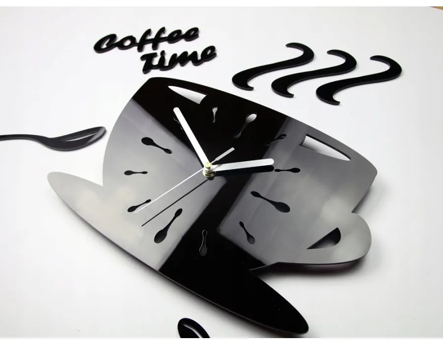 Zegar ścienny akrylowy coffe time wenge okrągły kwarcowy