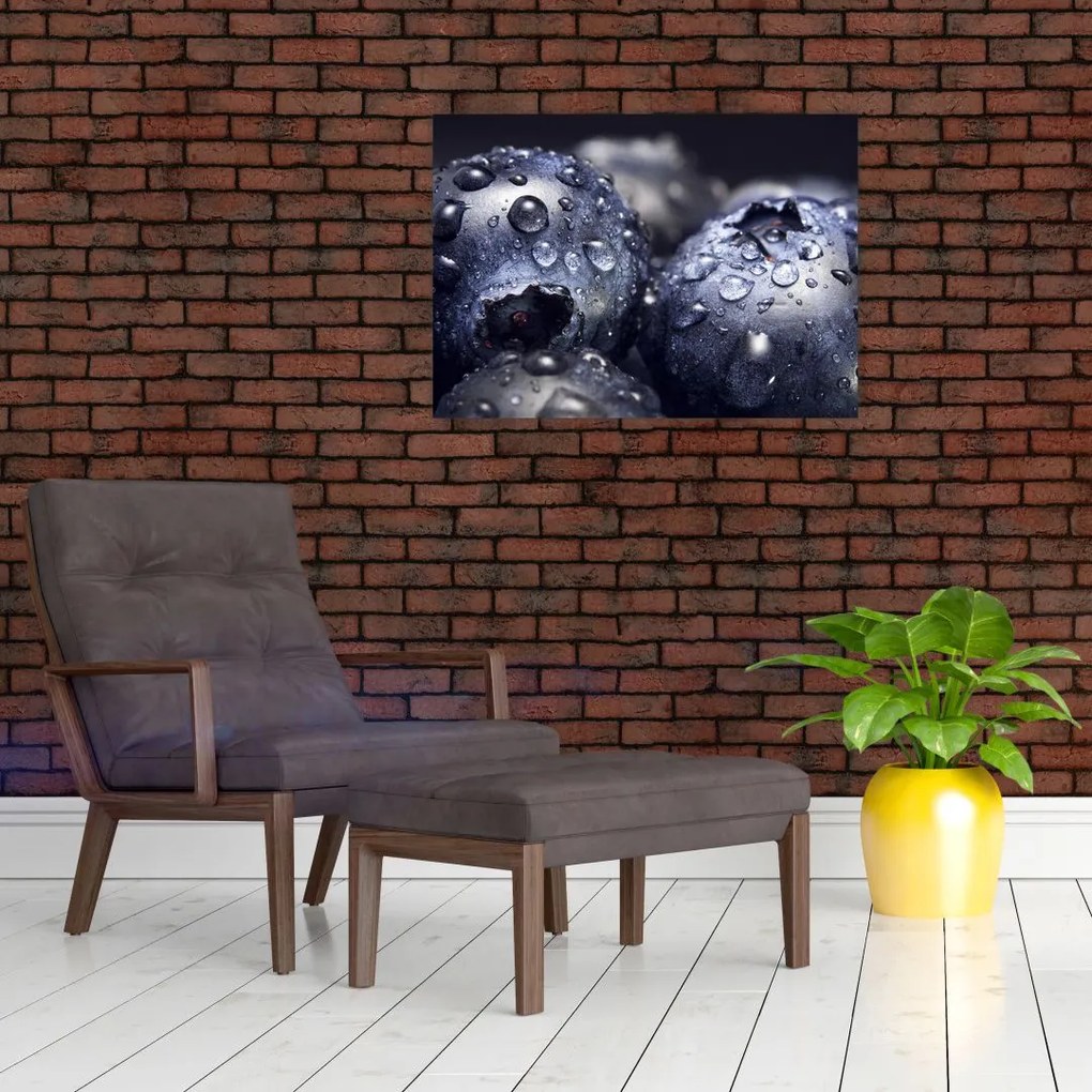 Obraz owoców z kroplami wody (70x50 cm)