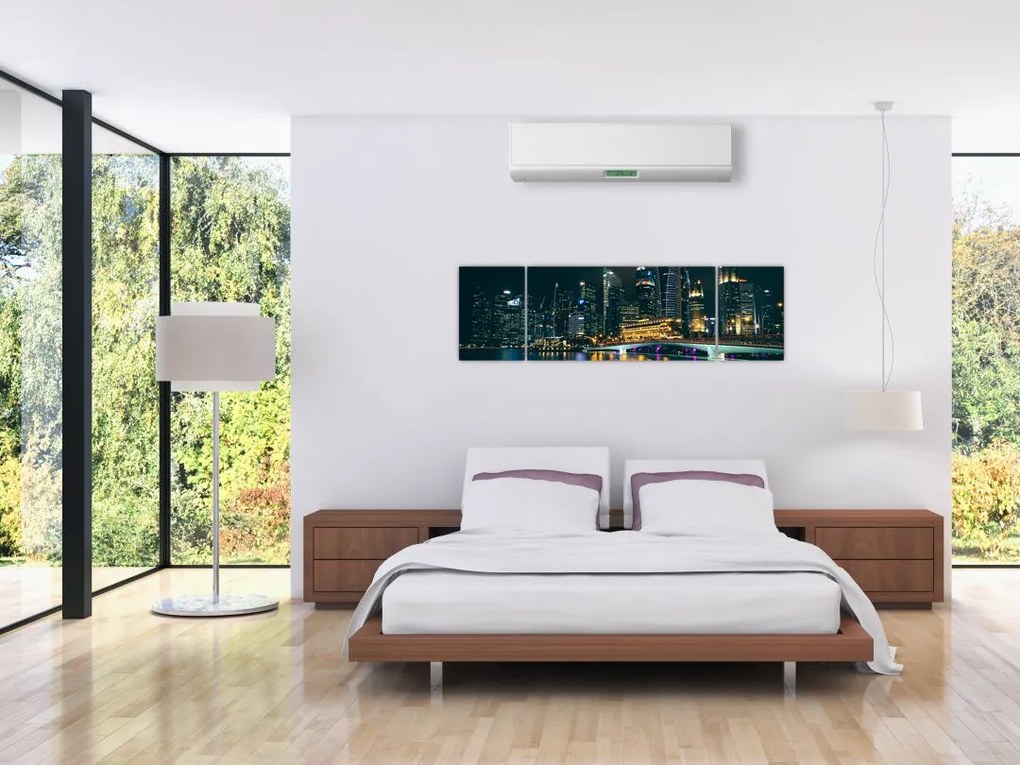 Obraz Singapuru nocą (170x50 cm)