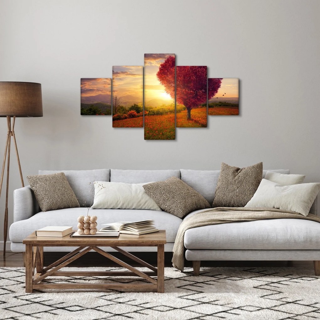 Obraz drzewa w kształcie serca (125x70 cm)