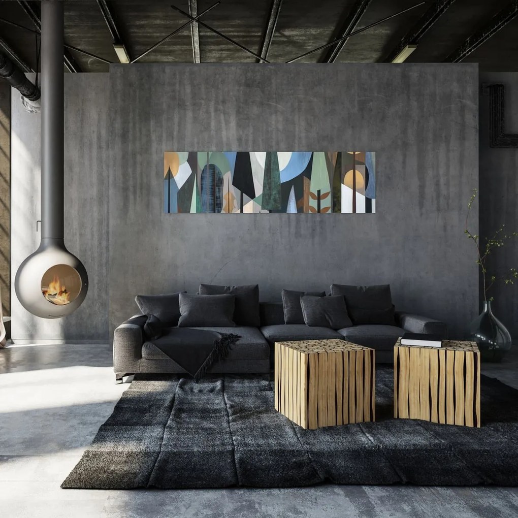 Obraz - Naturalna geometria abstrakcyjna II. (170x50 cm)