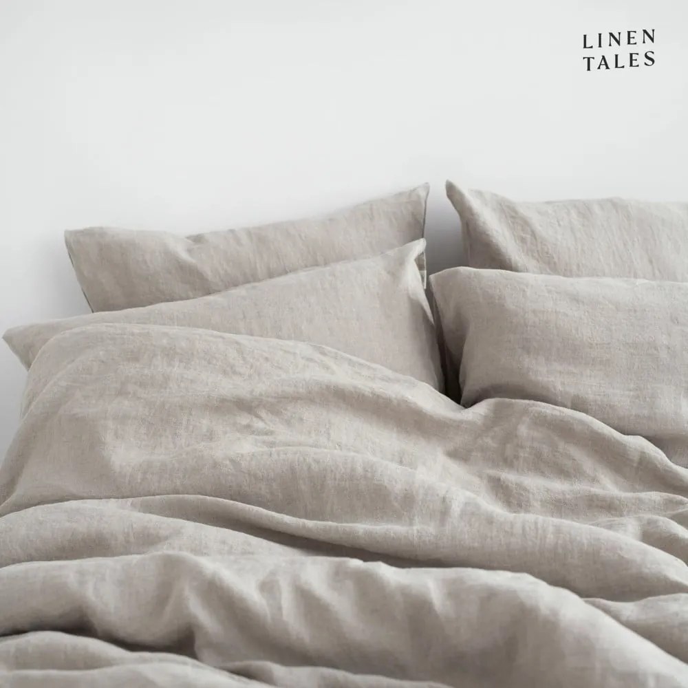 Kremowa lniana pościel jednoosobowa 135x200 cm – Linen Tales