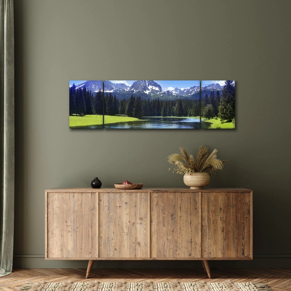 Obraz - Ośnieżone szczyty górskie (170x50 cm)