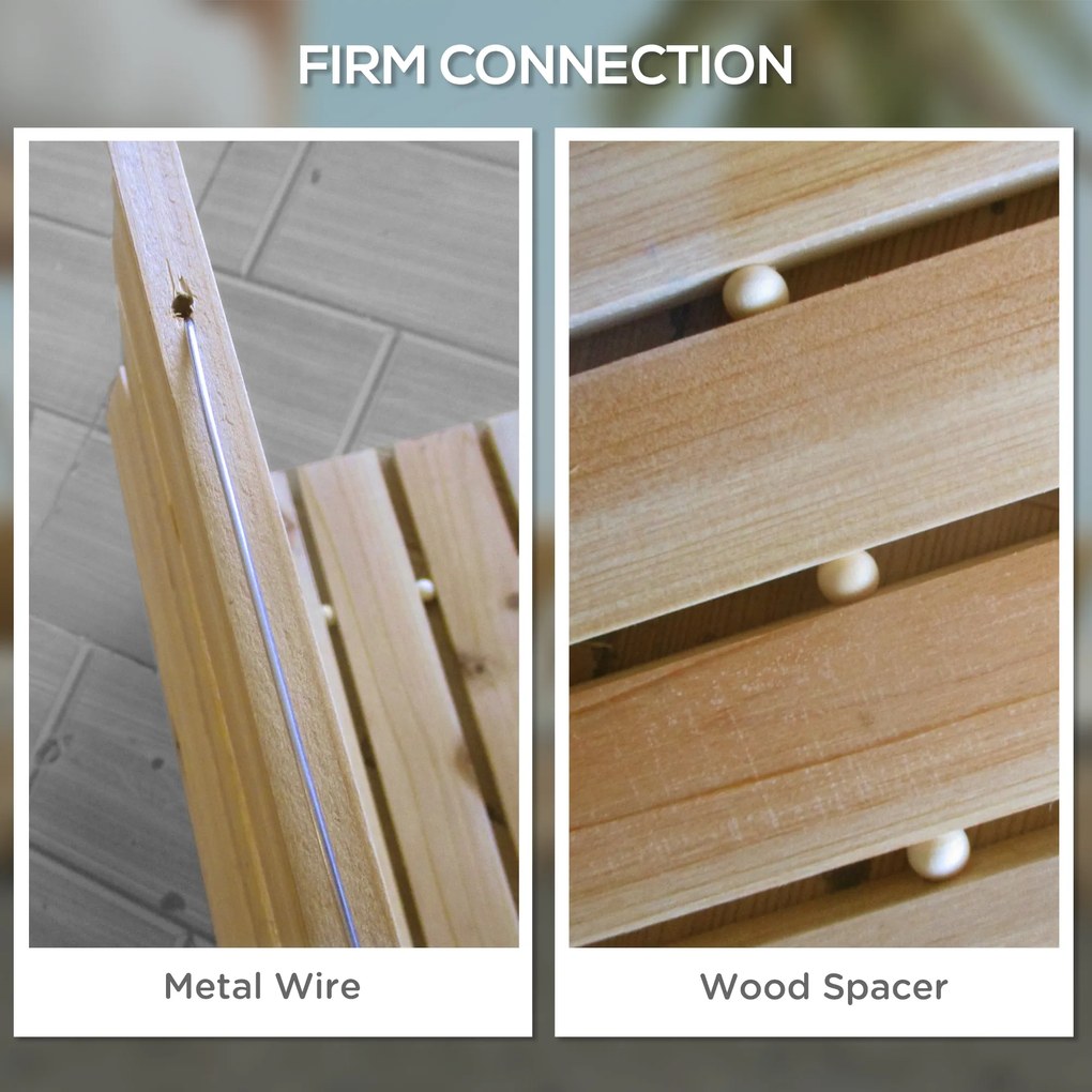 Outsunny Rolka Chodnikowa Ścieżka Ogrodowa, odporna na warunki atmosferyczne, drewno świerkowe, 120 x 47 x 1 cm, Natur