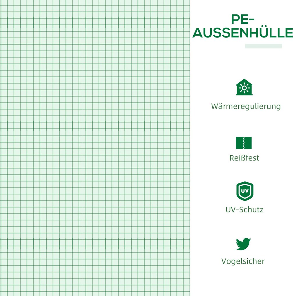 Outsunny Szklarnia z Okienkiem PE do Pomidorów Zielona Cieplarnia Skrzynia Inspekcyjna 119x60x60cm | Aosom PL