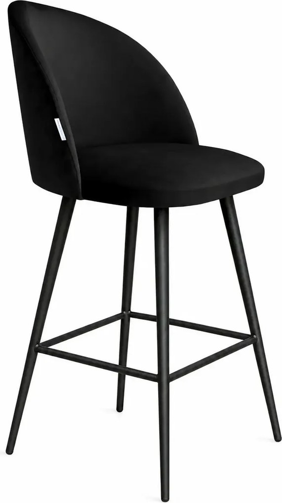 Hoker Colin krzesło barowe tkanina Welur podstawa metalowa hoker nowoczesny : Kolor nogi - Czarna stożek, Kolor tkaniny - VELVET - MG19, Typ siedziska - Siedzisko obrotowe 360°