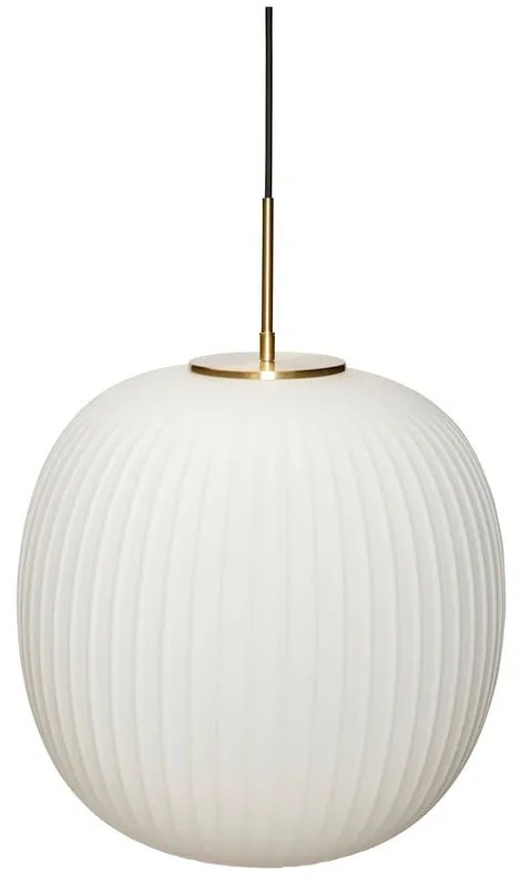 Biała lampa wisząca ze szklanym kloszem ø 40 cm Serene – Hübsch