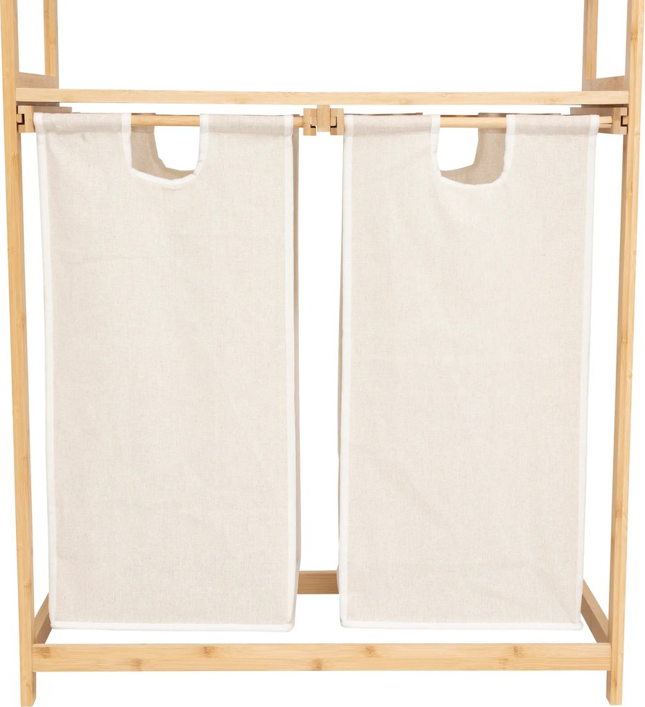Regał bambusowy z koszem na pranie TIDY BOX, 72 x 33 x 109 cm