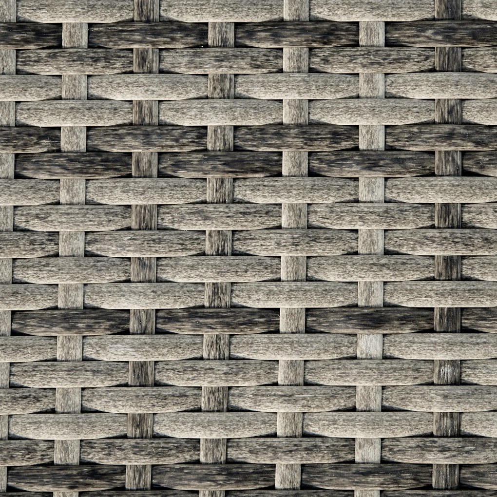 Outsunny leżak z poduszką, wygląd rattanu, szary 207 x 70 x 70 cm