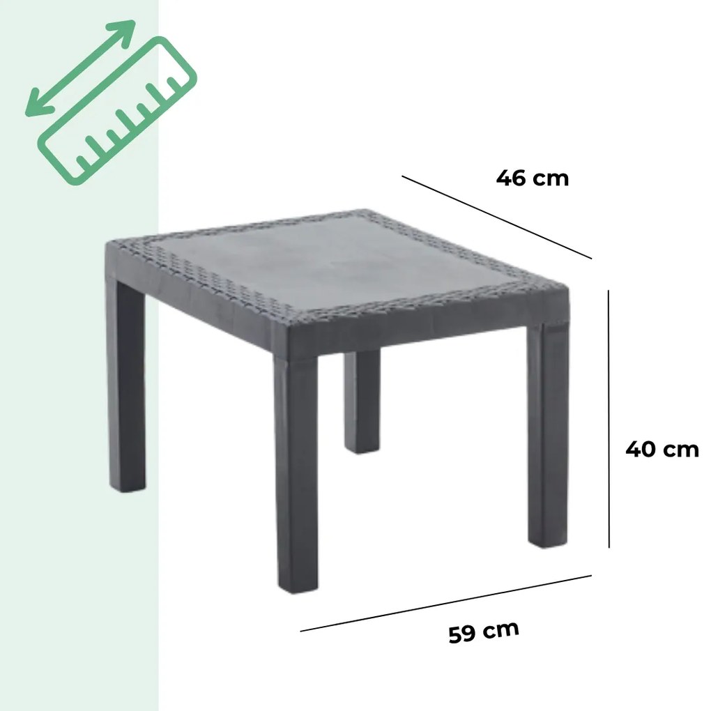 Zestaw ogrodowy AKITA, 3-częściowy, antracytowy I.P.A.E-Progarden