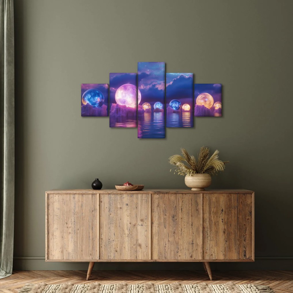 Obraz - Planety na wodzie (125x70 cm)