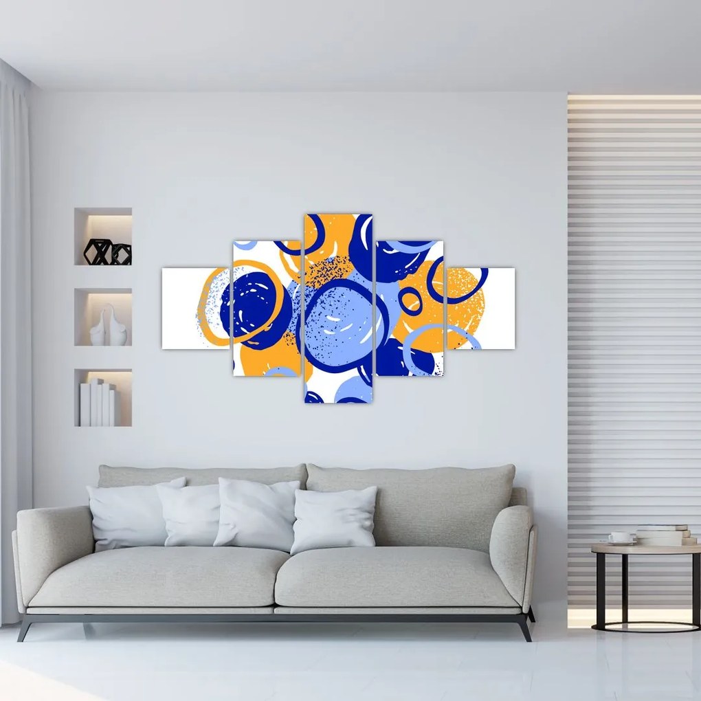 Obraz - Jasny motyw z kółkami (125x70 cm)