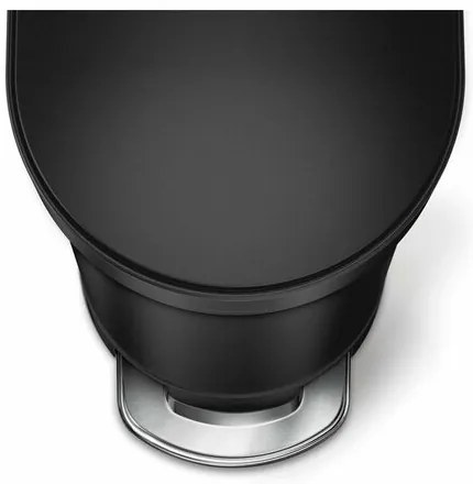 Simplehuman Owalny kosz pedałowy z ramą ze stalinierdzewnej Slim 45 l, czarny