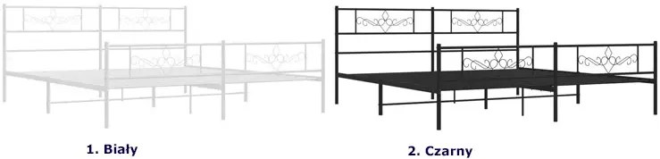Czarne metalowe łóżko małżeńskie 180x200cm R4-T80