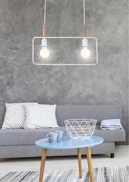 Biała podwójna lampa wisząca w stylu industrialnym - 4X D223 S7-L06