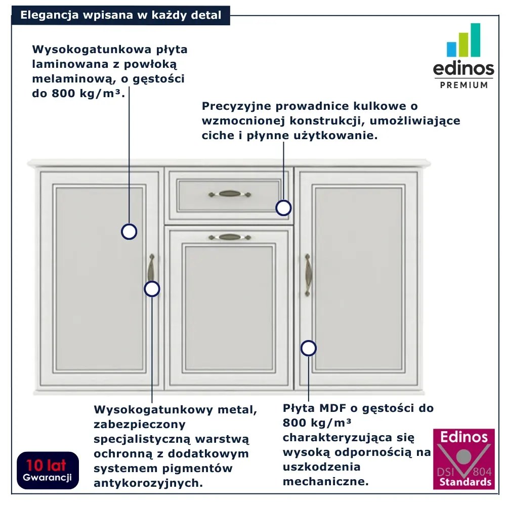 Duża komoda w stylu klasycznym fineline crema D5-W31