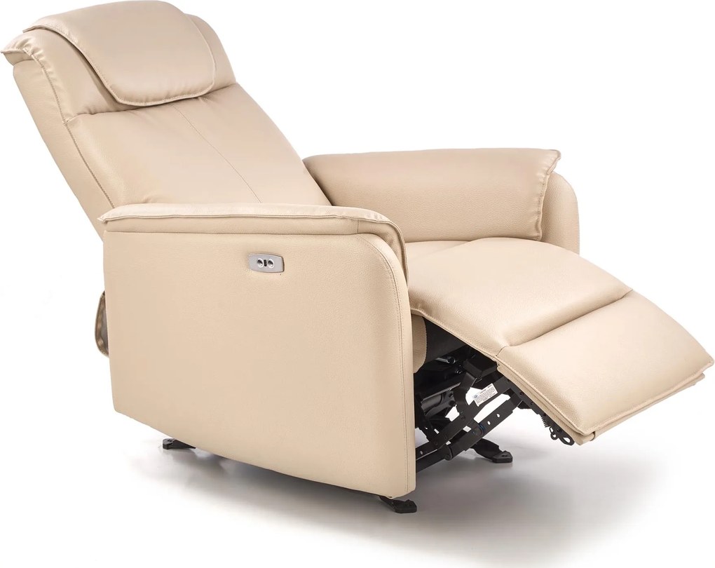 Rozkładany fotel tapicerowany ekoskórą Paradise