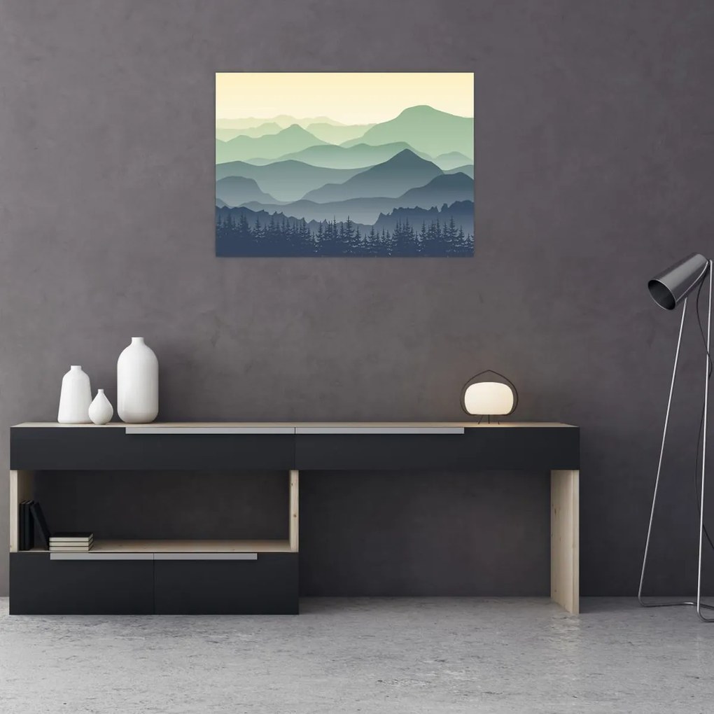 Obraz na szkle - Forest Mountain (70x50 cm)