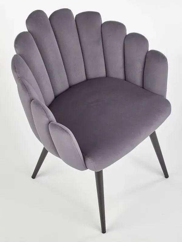 Szare eleganckie tapicerowane krzesło glamour S7-K07