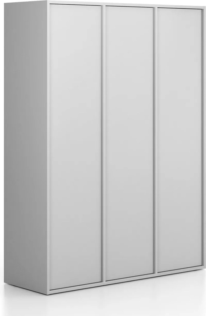 Szafka FRAME, 3 przedziały, 1299 x 450 x 1735 mm, PUSH-lock, szary