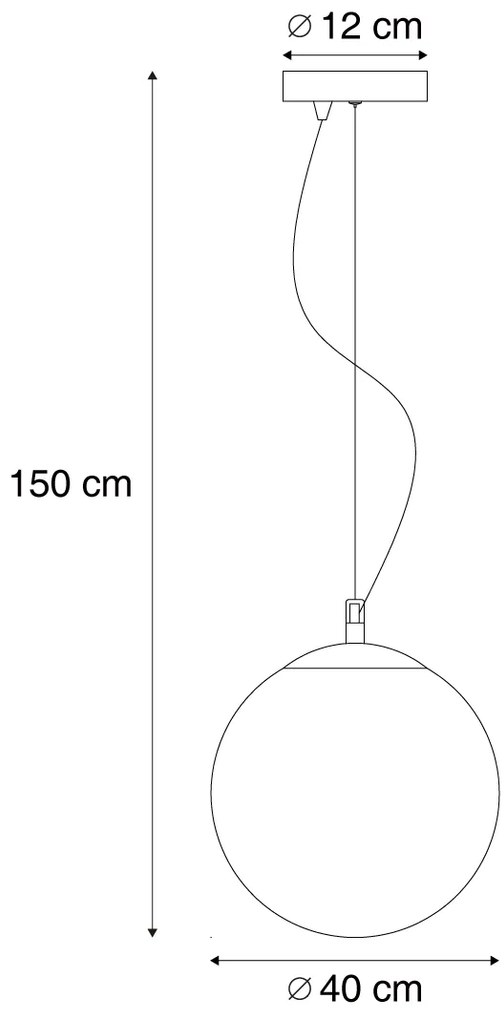 Skandynawska lampa wisząca z opalem 40 cm - Ball 40 Nowoczesny Oswietlenie wewnetrzne