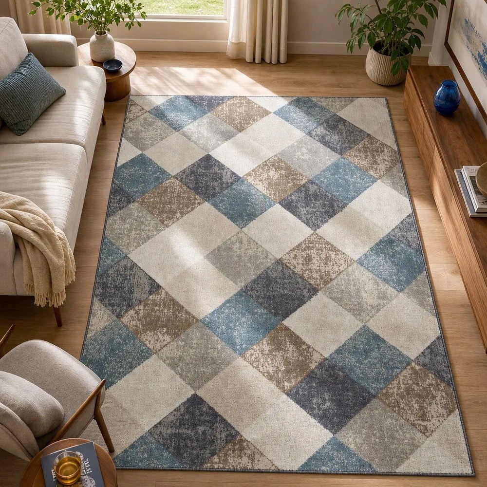 Niebieski/beżowy dywan 80x120 cm Terrain – Hanse Home