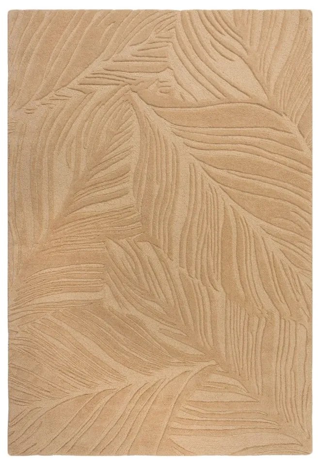 Jasnobrązowy dywan wełniany Flair Rugs Lino Leaf, 120x170 cm