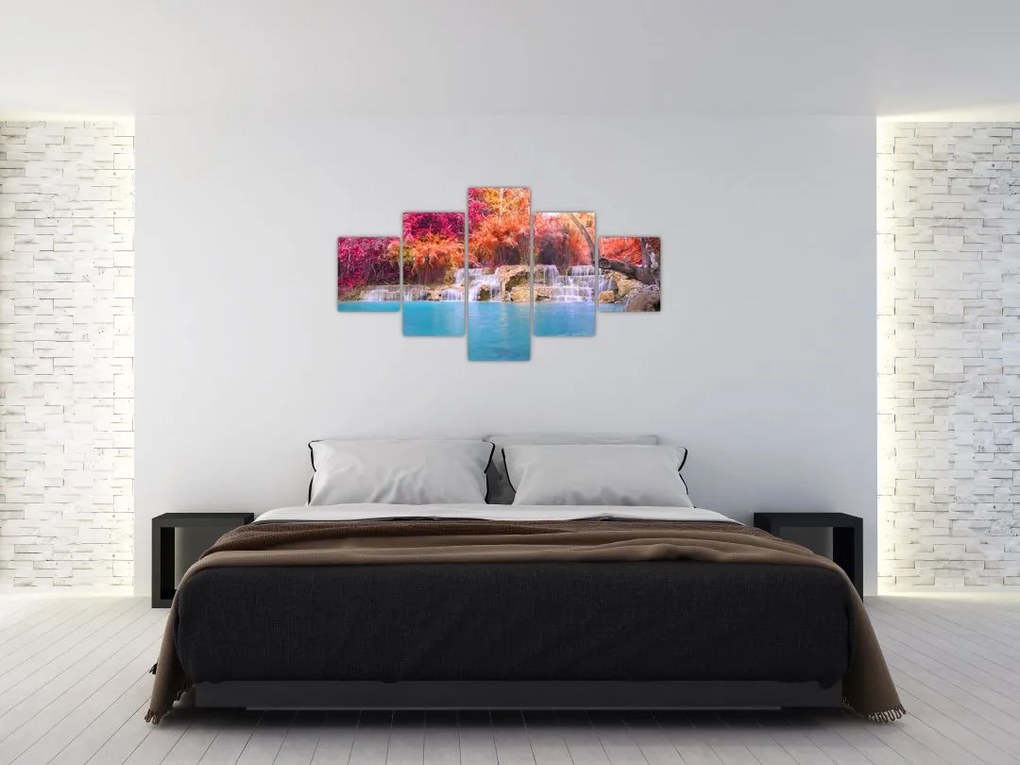 Obraz turkusowej laguny, Laos, Tat Kuang Si (125x70 cm)
